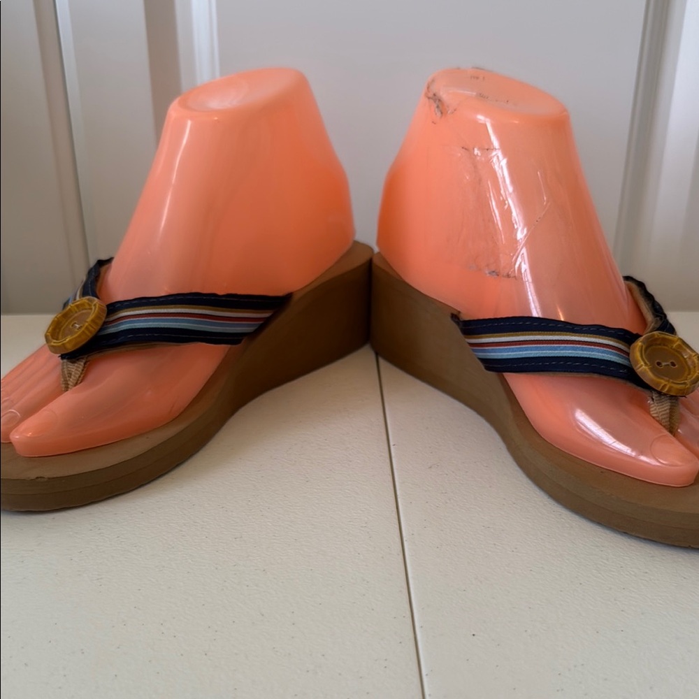 LINDSAY PHILLIPS LULU SWITCHFLOPS WEDGE HEEL SANDALS (sz 7). ADDITIONAL STRAPS - Picture 5 of 9